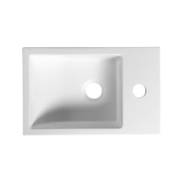 Bijeli mali sudoper od lijevanog mramora Sapho Alabama, desna strana-image-2