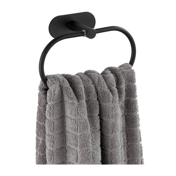 Mat crni zidni držač za ručnike od nehrđajućeg čelika Wenko Orea Ring Turbo-Loc®-image-3