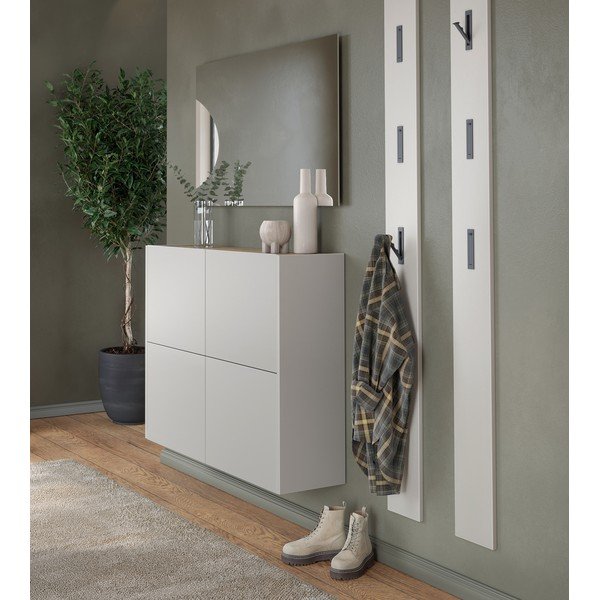 Krem viseći ormarić u mat dekoru 97x79x27 cm Binetto – Germania-image-1