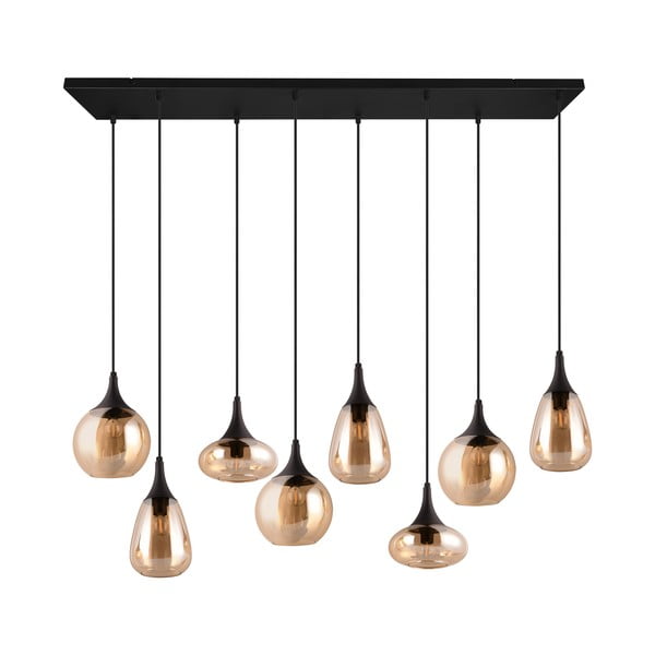 Crna/narančasta viseća svjetiljka sa staklenim sjenilom Lumina – Trio-image-4