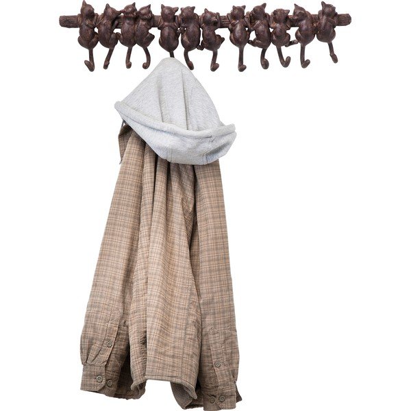 Smeđa zidna vješalica Kare Design Cats-image-2