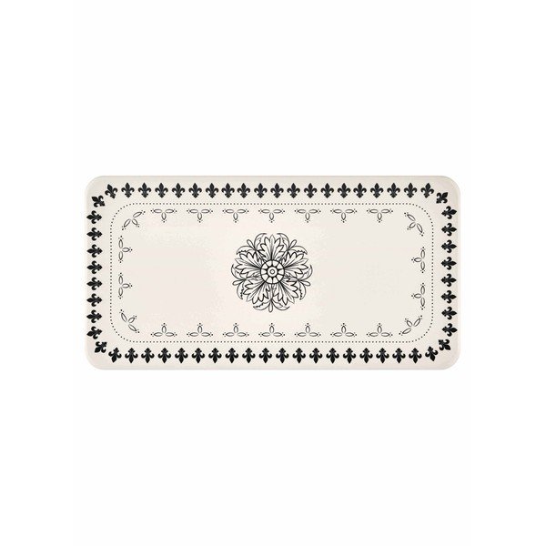 Krem porculanski tanjur s crnim ornamentom Mia Libre, 32 x 17 cm-image-1
