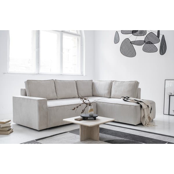 Bijela sklopiva kutna garnitura od samta (s desnim kutom) Brave Dave – Miuform-image-3