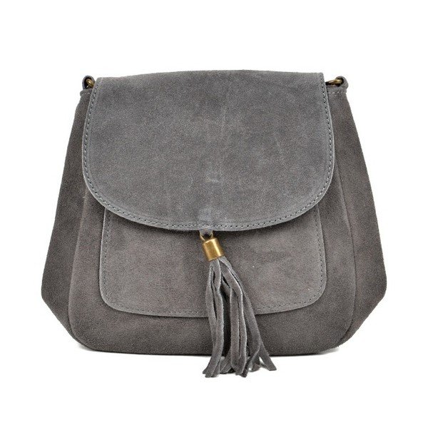 Siva kožna torbica Anna Luchini Ben-image-1
