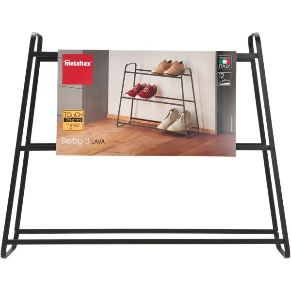 Crna trokatna polica za cipele Metaltex Derby-image-2