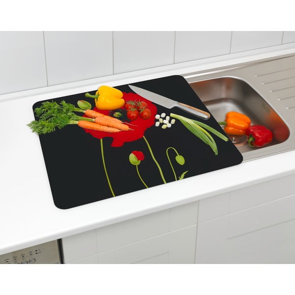 Zidna zaštitna ploča za štednjak od kaljenog stakla 50x56 cm Poppy – Maximex-image-3