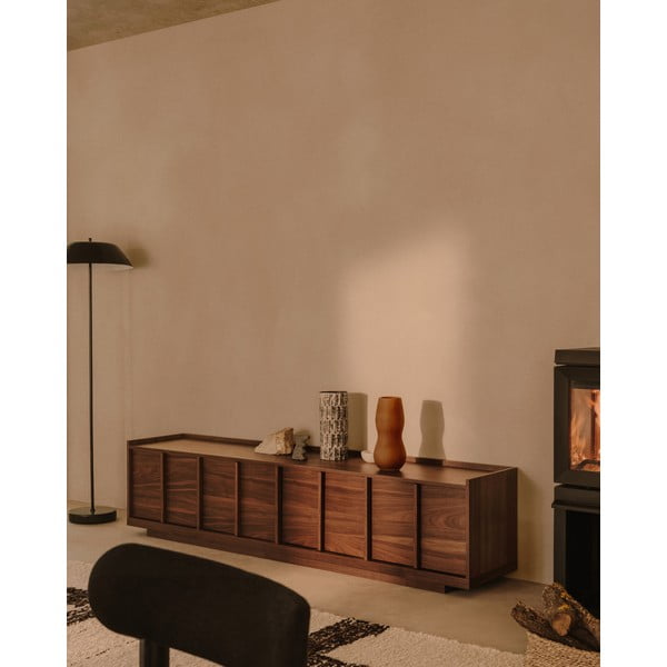 Smeđa TV komoda u dekoru oraha 200x47x40 cm Onix – Kave Home-image-1