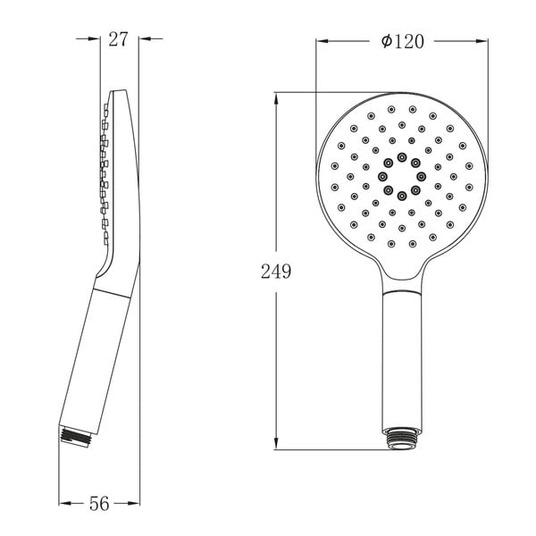 Plastična ručka za tuš u sjajno srebrnoj boji ø 12 cm – Sapho-image-4