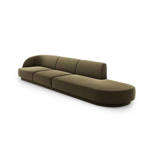 Zelena baršunasta sofa 302 cm Miley – Micadoni Home-image-3