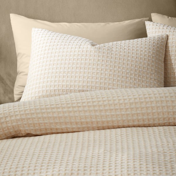 Bež posteljina za bračni krevet 200x200 cm Muscat Waffle – Pineapple Elephant-image-3