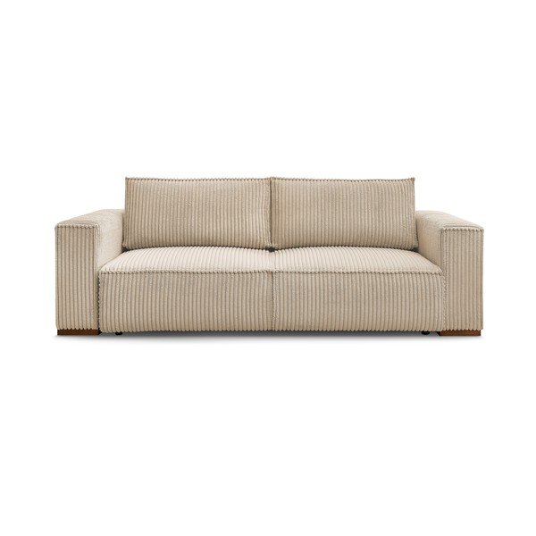 Svjetlo smeđa sklopiva/s prostorom za odlaganje sofa od samta 244 cm Chelsea – Bobochic Paris