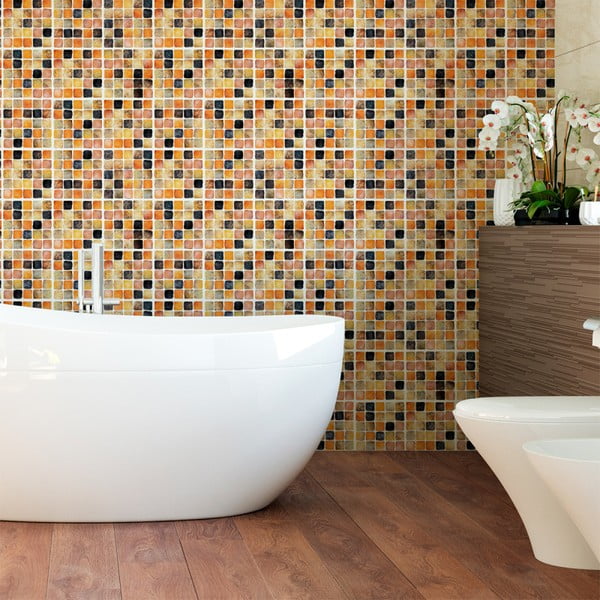 Set od 9 zidnih naljepnica Ambiance Wall Decal Pločice Mosaics Sanded Grade, 10 x 10 cm