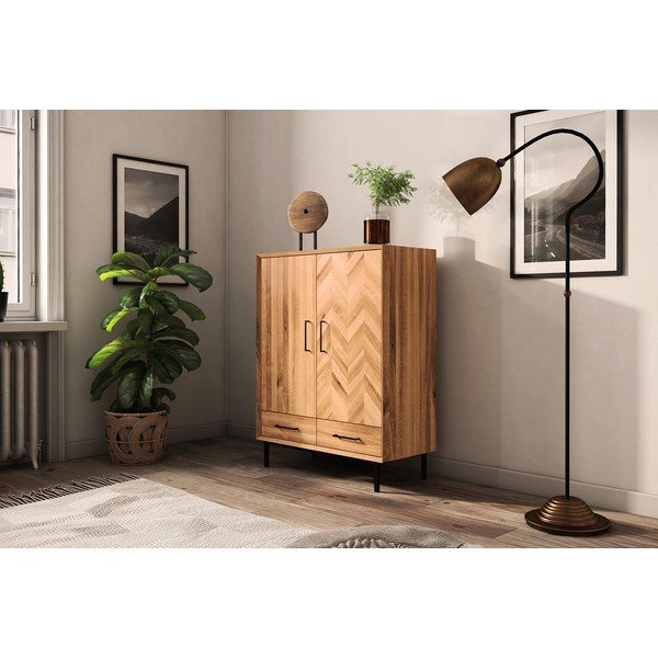 Ormarić od hrastovine u prirodnoj boji 97x125 cm Abies - The Beds-image-3