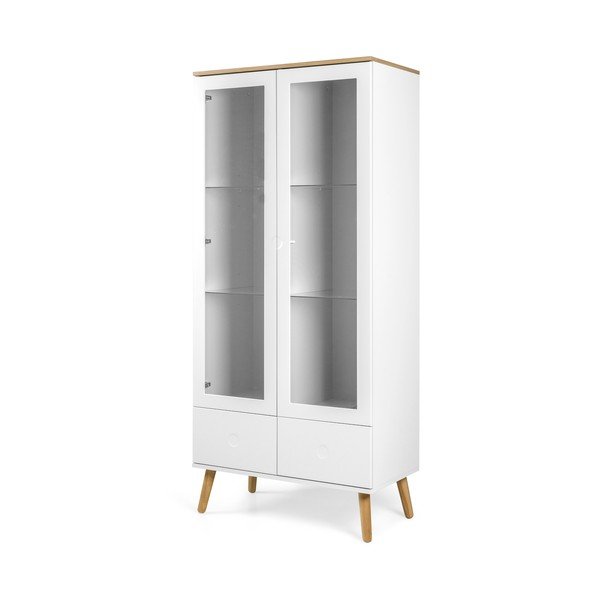 Bijela vitrina s nogama od hrastovog drva Tenzo Dot, visina 175 cm-image-2