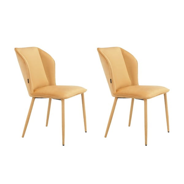 Žute baršunaste blagovaonske stolice u setu 2 kom Wilma – Støraa-image-4