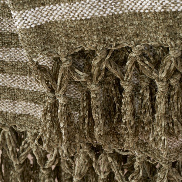 Zelena deka od samta 130x170 cm Stripe Chenille – Catherine Lansfield-image-1