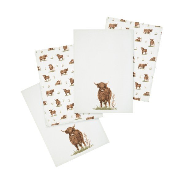Pamučna kuhinjska krpa 4 kom 50x70 cm Angus Highland Cow – Catherine Lansfield