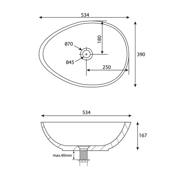 Tamno sivi betonski umivaonik 53x39 cm Punc – Sapho-image-3