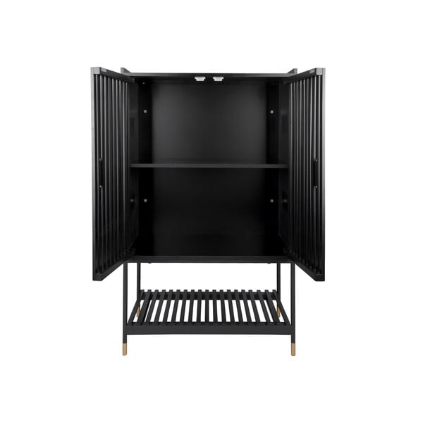 Crna komoda od borovine Leitmotiv Marve, 75 x 120 cm-image-3