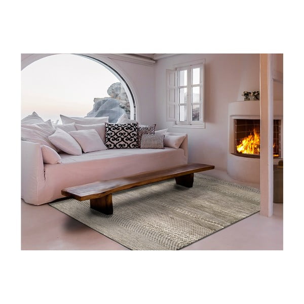 Sivi tepih od viskoze Universal Belga Beigriss, 100 x 140 cm-image-2