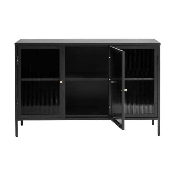 Crna metalna vitrina 132x85 cm Bronco - Unique Furniture-image-3