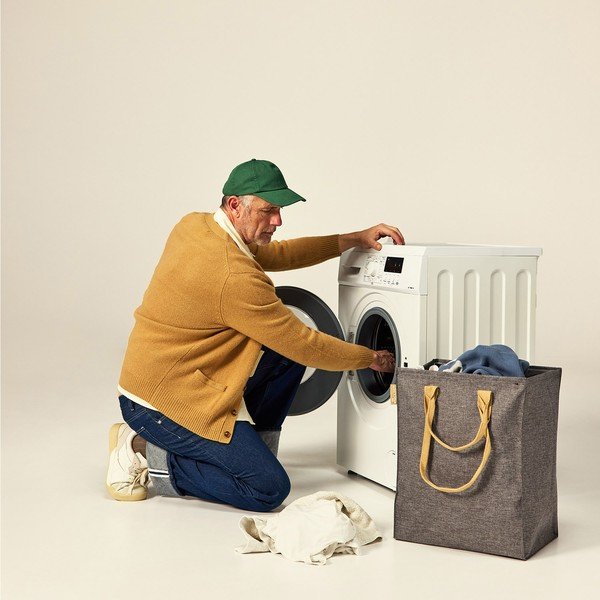 Siva tekstilna košara za rublje 53 l Laundry Hub Tweed – Rolser-image-3