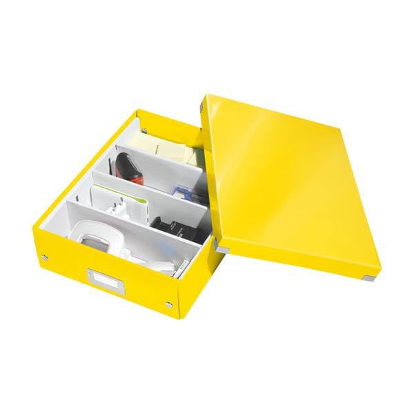 Žuta  kartonska kutija za pohranu s poklopcem 28x37x10 cm Click&Store – Leitz