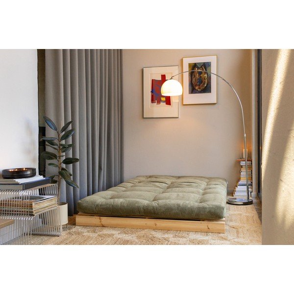 Zelena sklopiva sofa od samta 140 cm Roots – Karup-image-1