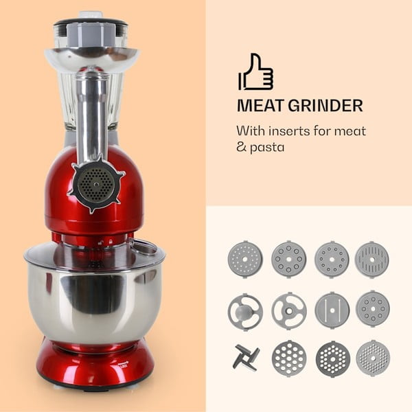 Crveni multifunkcionalni kuhinjski robot Klarstein Lucia Rossa-image-3