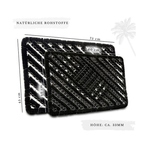 Otirač od kokosovih vlakana 40x60 cm Coco Black – Hanse Home-image-4