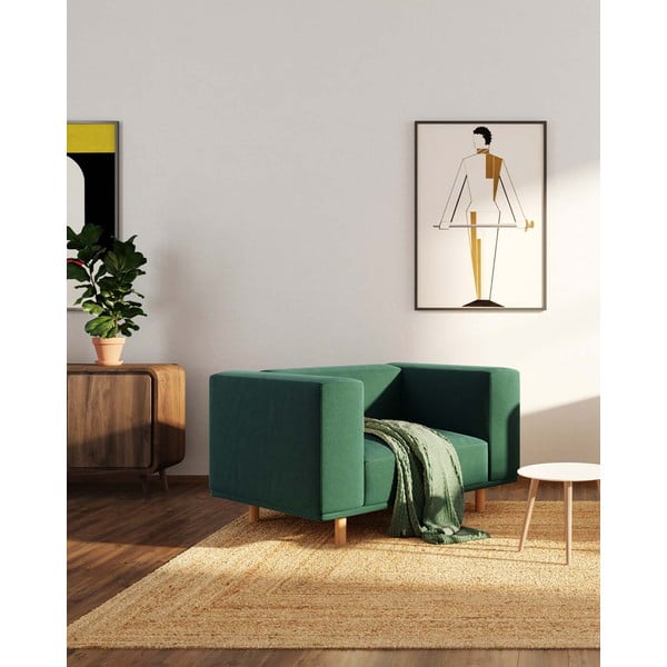 Tamno zelena baršunasta fotelja   Kukumo – Ame Yens-image-1