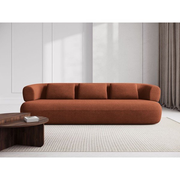Sofa od bouclé tkanine boja terakote 200 cm Jenny – Micadoni -image-1