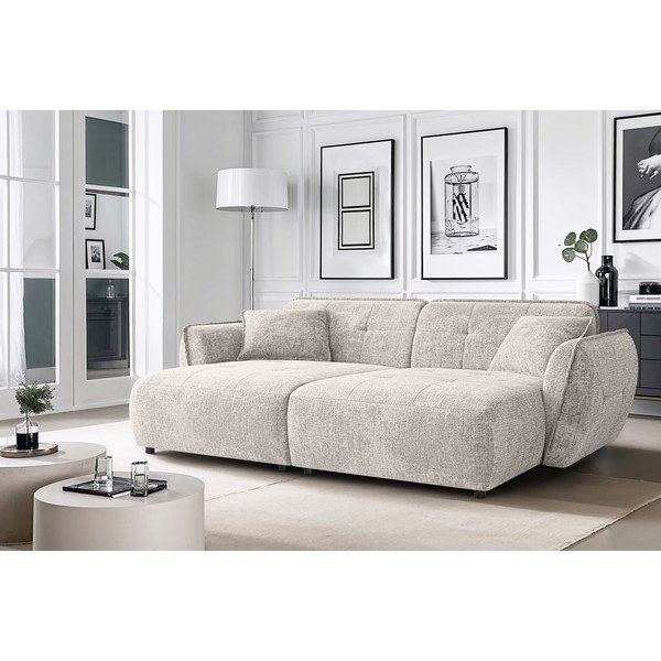 Bež sofa od šenila s ležaljkom 252 cm Nelia Big – Ropez-image-1