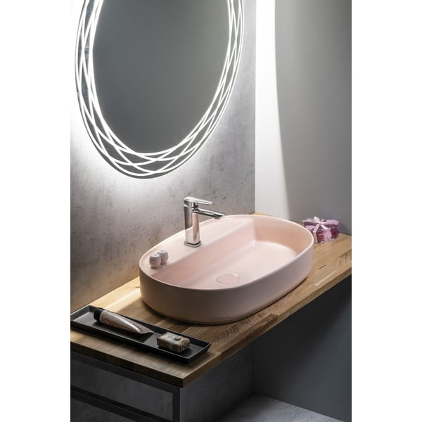 Ružičasti keramički umivaonik 60x40 cm Infinity Oval – Sapho-image-1