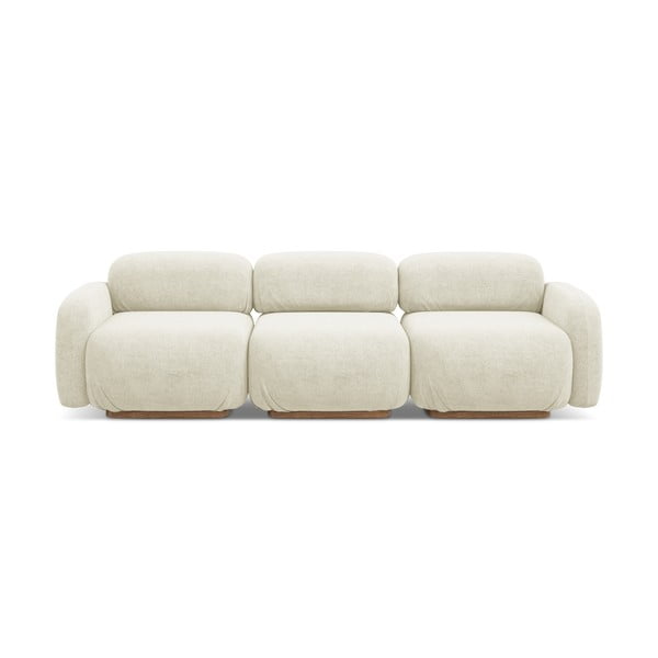 Krem sofa od bouclé tkanine 270 cm Ailani – Makamii