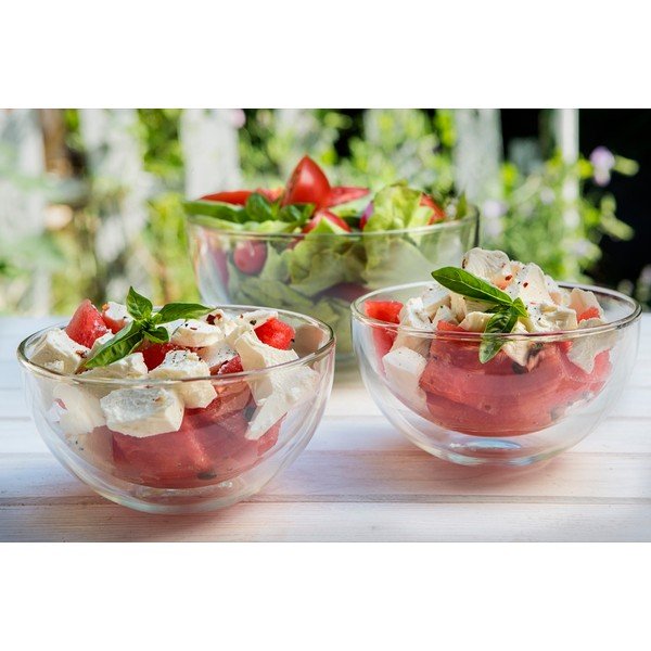 Staklena dvostruka zdjelica Posluživanje zdjele vialli dizajn dvostruko, 500 ml-image-2