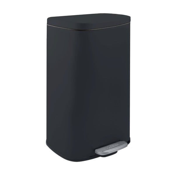 Mat crna željezna kanta za smeće s pedalom 50 l   Akira – Spirella