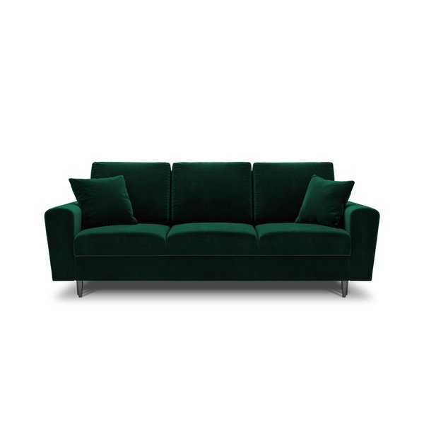 Zelena baršunasti sklopiva/s prostorom za odlaganje sofa 235 cm Kyoto – Cosmopolitan Design