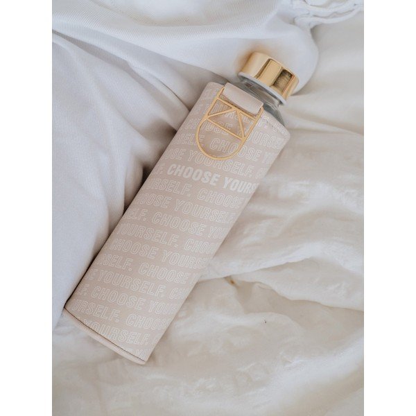 Bočica od bež borosilikatnog stakla s navlakom od umjetne kože Equa Mismatch Choose, 750 ml-image-1