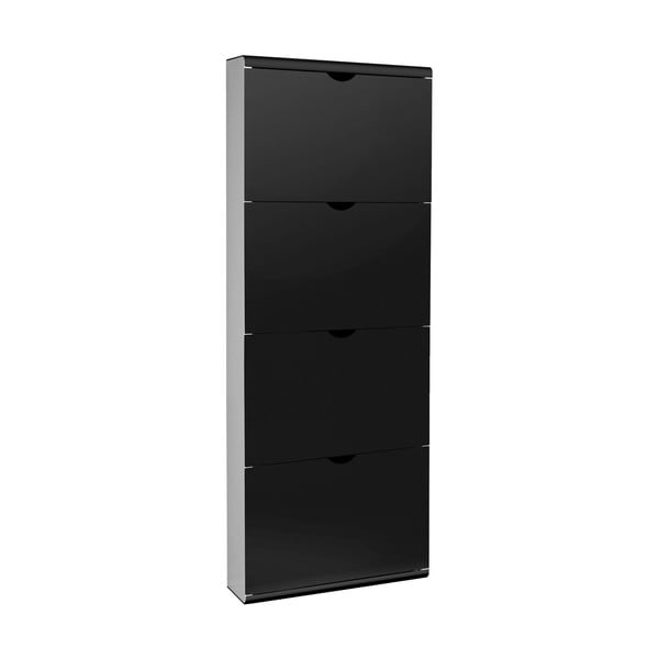 Crni metalni preklopni ormarić za cipele 51x138x16 cm – Household Pleasure