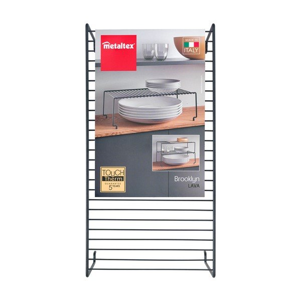Crna dodatna polica za kuhinju Metaltex Brooklyn Lava-image-4