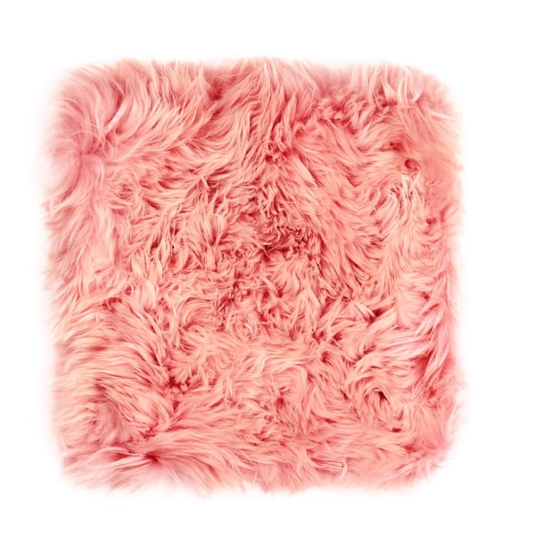 Ružičasti jastuk za sjedenje od ovčjeg krzna za stolice za blagovaonu Royal Dream Zeland, 40 x 40 cm
