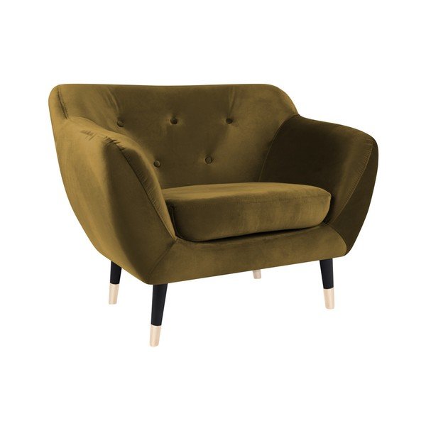 Senf žuta fotelja s crnim nogama Mazzini Sofas Amelie-image-2