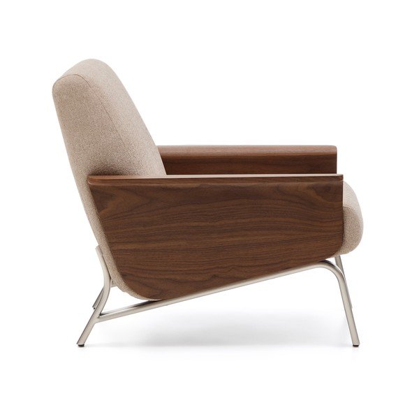 Svjetlo smeđa fotelja od šenila Amsen – Kave Home-image-3