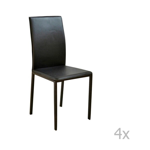 Set od 4 crne blagovaonske stolice s presvlakom od eko kože Evergreen House Villas