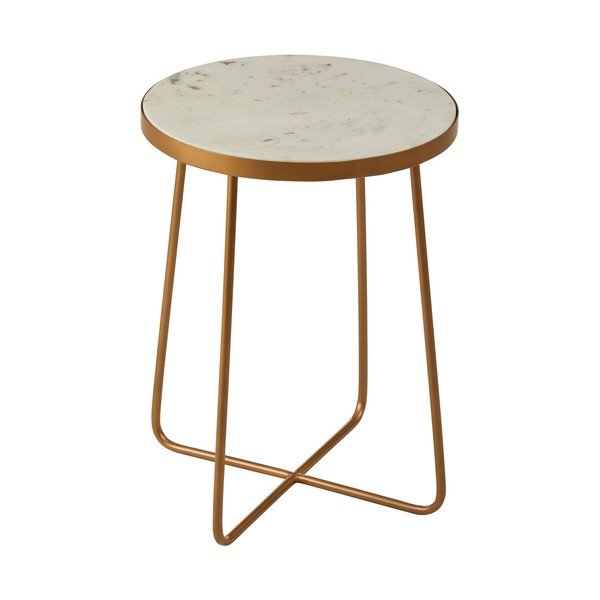 Okrugao pomoćni stol s mramornom pločom ø 36 cm Shalimar – Premier Housewares