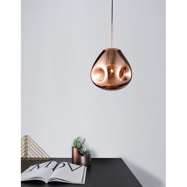Staklena viseća svjetiljka ružičasto zlatna ø 25 cm Lava – Nova Luce-image-1