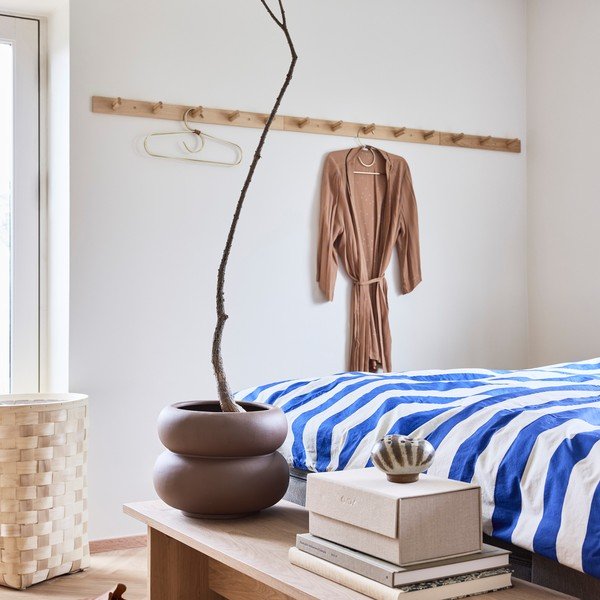 Bijela/plava pamučna posteljina za krevet za jednu osobu 140x200 cm Shima – OYOY Living Design-image-1