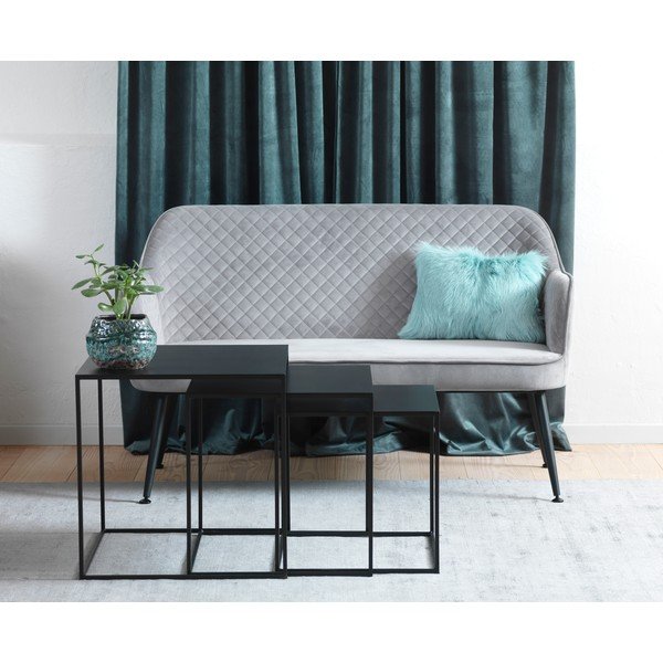 Crni metalni stolići za kavu u setu 3 kom 50x50 cm Pebble – Unique Furniture-image-1