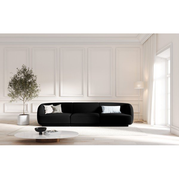 Crna baršunasta sofa 259 cm Miley - Micadoni Home-image-1
